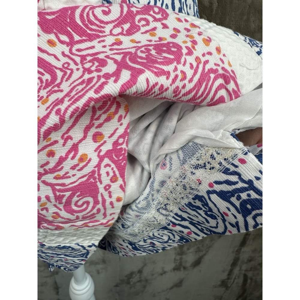 Lilly Pulitzer Womens Delia Starfish Print Blue Pink Shift Dress Size 4 - Picture 9 of 13